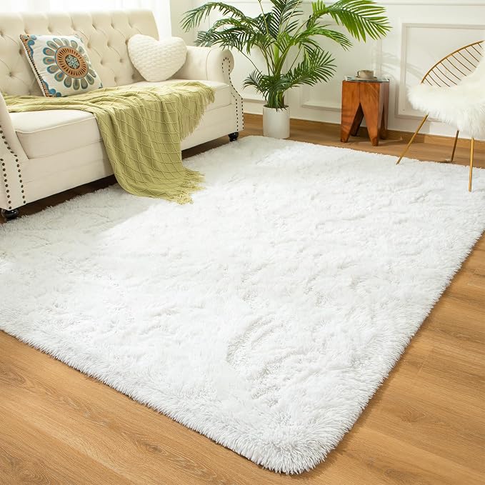 Andecor Soft Fluffy Bedroom Rugs, 5 x 8 Feet Indoor Shaggy Plush Area Rug by Andecor
