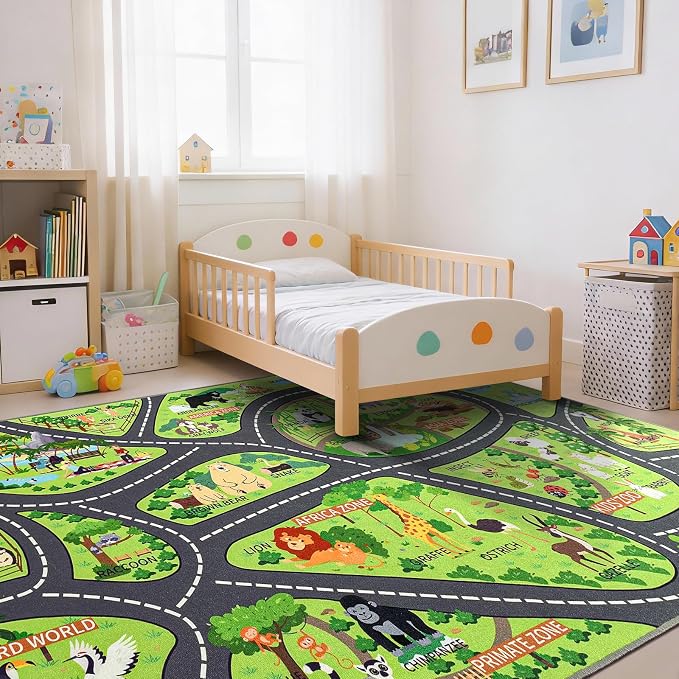 Zoo Adventure Kids Rug, Cute Animal Play Mat - Image 4