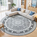 Lessymo Washable 8FT Round Area Rugs by Lessymo