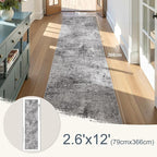 DMOYEST Washable Runner Rug for Hallway: 2.6x12 Neutral Modern Abstract Low - Image 3