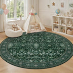Round Area Rug for Living Room: 6ft Washable Vintage Boho Soft Thin Circle Rug - Image 5