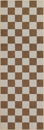 GarveeHome Checkered Terracotta Brown 2x6 Washable Kitchen Runner Rug Geometric - Image 5