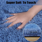 qulint Blue Rug for Living Room 5x7, Large Fluffy 5x7 Area Rug for Bedroom Soft - Image 2