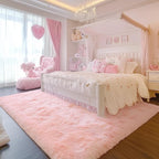PAGISOFE Pink Fluffy Shag Machine Washable Area Rugs - Image 4
