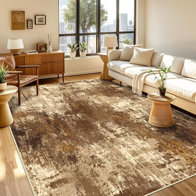 RELEANY Washable Area Rugs 2'x6' Non-Slip Modern Abstract Soft - Image 9