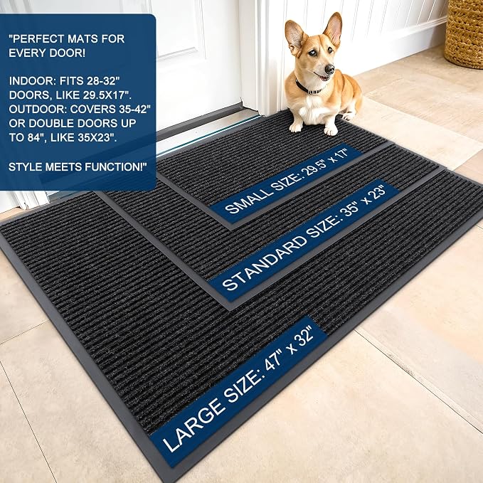 OLANLY Front Door Mat Indoor Outdoor Entrance, Waterproof Heavy Duty Doormat - Image 2