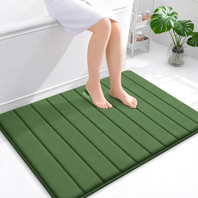 OLANLY Memory Foam Bath Mat 40x32, Super Soft Absorbent Bathroom Rugs, Quick Dry by OLANLY