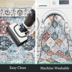 HEBE Hallway Runner Rug 2'8"x8' Washable Vintage Distressed Area Rugs Non Slip - Image 4