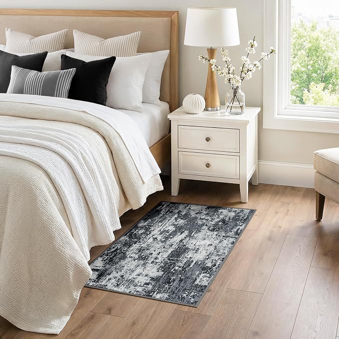 RELEANY Washable Area Rugs 3x4 Non-Slip Modern Abstract Soft - Image 2