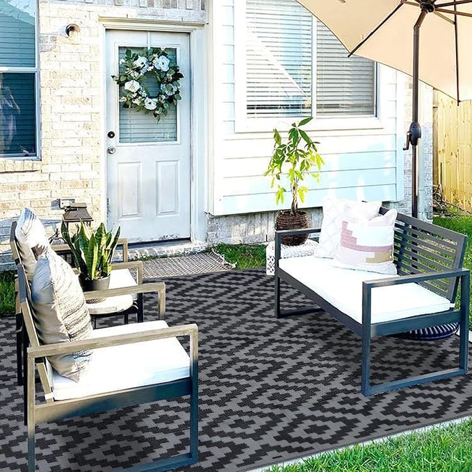 SAND MINE Waterproof Outdoor Rug, Plastic Reversible Rug, Modern Area Rug - Image 7