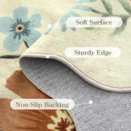 Lahome Floral Washable Round Area Rug, Round Rug 5ft Soft Non-Slip, - Image 7