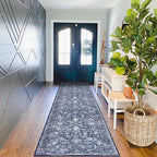 KILOCOCO Runner for Hallway 2.6x10 Runner Rug Printed Vintage Floral Washable by Kilococo