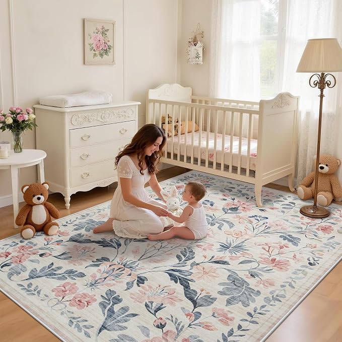 6x9 Area Rugs Washable Rug: Large Boho Living Room Rug Soft Non-Slip Low Pile - Image 3