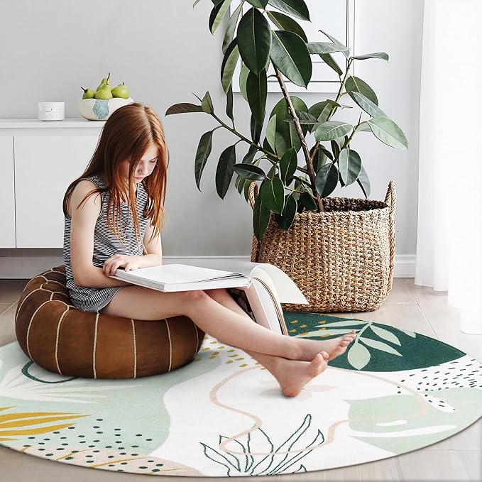 Lahome Green Round Area Rugs 5Ft - Image 4