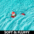 ONASAR Teal Blue Round Area Rug 4ft, Soft Fluffy Bedroom Bedside Floor Circle - Image 9