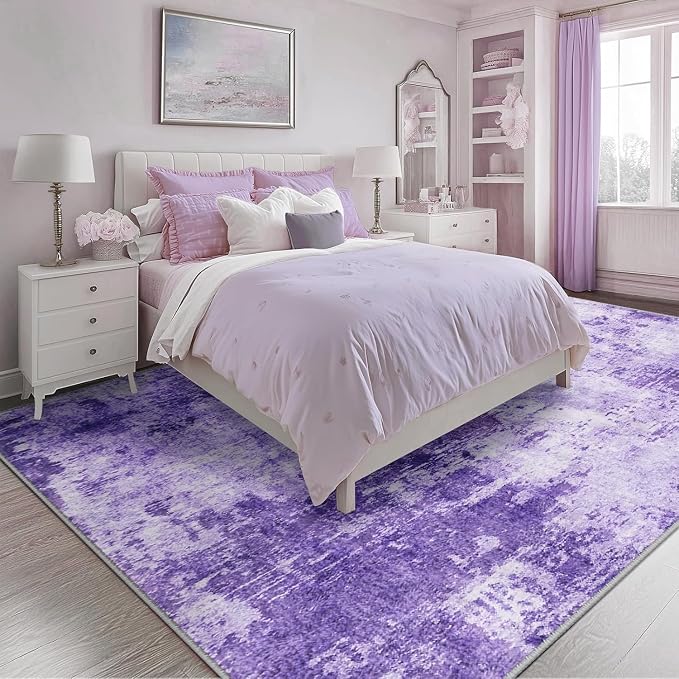 RELEANY Washable Area Rugs Square 8ft Non-Slip Modern Abstract Soft - Image 7