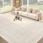 Washable Rug 8x10 Area Rugs: Vintage Floral Rugs by XLUEZ