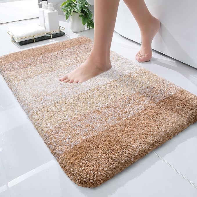OLANLY Small Bathroom Rugs Mat 24x16, Extra Soft Absorbent Microfiber Bath Rugs by OLANLY