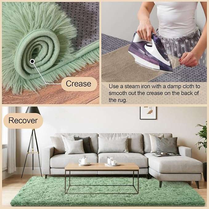 Mugorn 5x7 Rugs for Living Room, Soft Carpet Shag Kids Room Rug, Non-Slip Fuzzy - Image 5