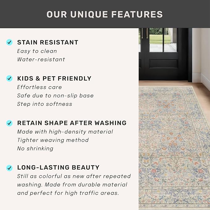 Hazo Haus Floral 3x8 Wide Hallway Runner - Image 7