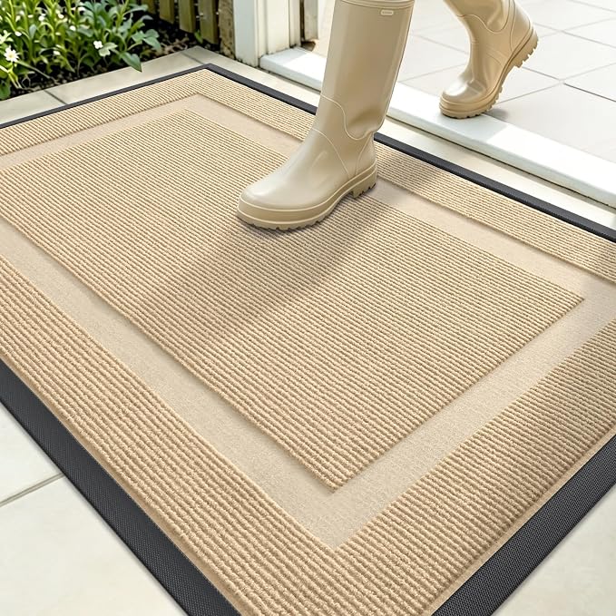 OLANLY Front Door Mat Indoor Outdoor Entrance, Waterproof All-Season, by OLANLY