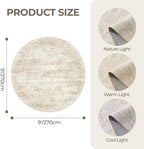 Round Rug 9ft, Washable Circle Rug - Image 2