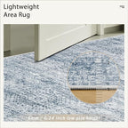 Soalmost 5x7 Area Rugs Blue Low Pile Indoor Washable Trendy Faded Style Rugs - Image 6