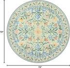 Wonnitar Washable Floral Round Rug, 6ft Sage Green Round Area Rugs - Image 2