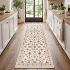 Rugxara 2x6 Floral Runner Rug, Washable Runners - Image 2