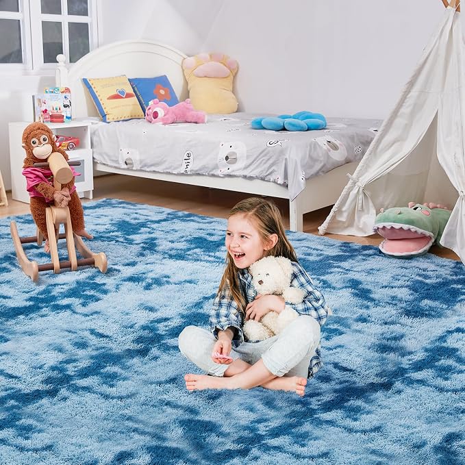 Ultra Soft Rug for Living Room, 8X10 Fluffy Shag Area Rug for Bedroom, Modern - Image 2