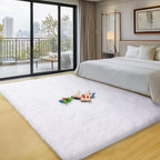 qulint White Rugs for Bedroom 3x5, Soft Shag Fluffy Rug for Living Room Small - Image 7