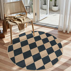 Lahome Colette Checkered Round Entryway Rug 4ft, Circle Indoor Outdoor Patio - Image 9