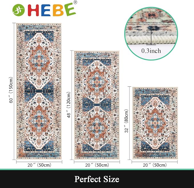 HEBE Boho Kitchen Rug Sets 3 Piece - Image 2