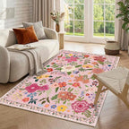 Latte&Fog Pink 4x6 Washable Rug - Image 4