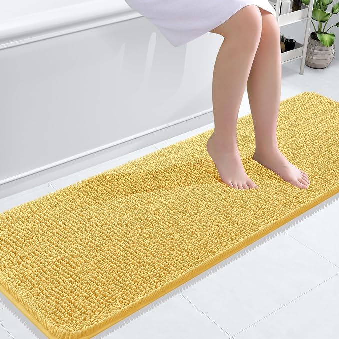 OLANLY Bathroom Runner Rugs 59x20, Extra Soft Absorbent Chenille Bath Rugs by OLANLY