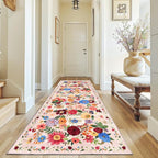Rug for Hallways Kitchen Rug 3x7 Blush Garden, Non Slip Washable Runner Rug by WelcometoBabovid