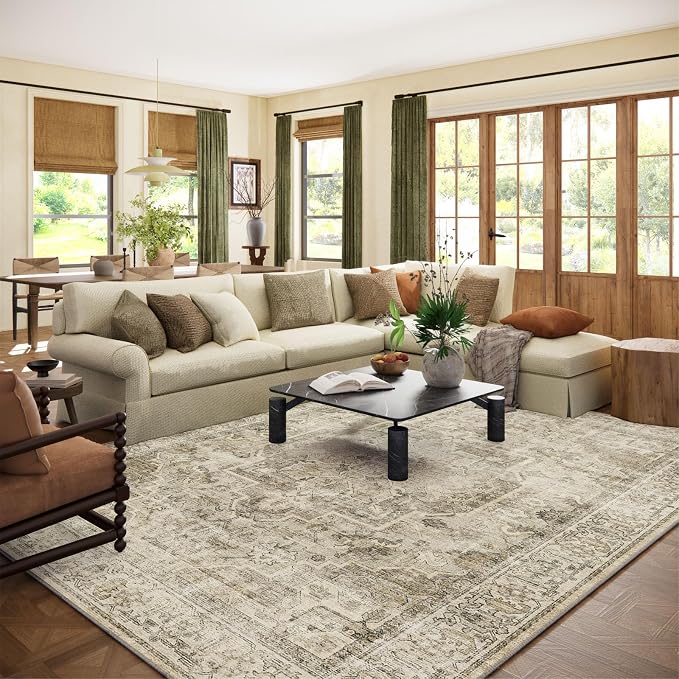 10x12 Area Rugs for Living Room: Bedroom Rug Boho Vintage Rugs Stain Resistant by palohom