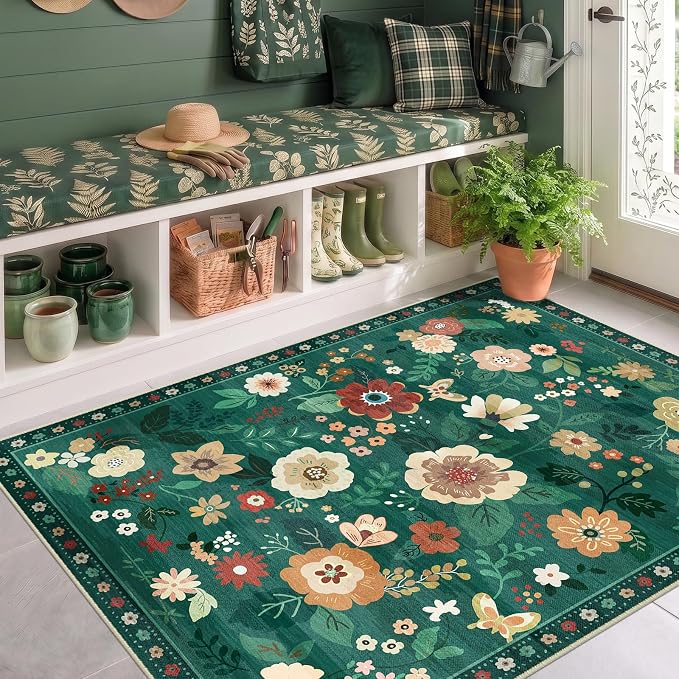 RELEANY Floral 3x5 Area Rugs Washable Print Boho Cute Carpet Non Slip Flower - Image 6