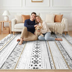 BESTSWEETIE 8x10 Area Rugs for Living Room Washable Moroccan Farmhouse Neutral - Image 2