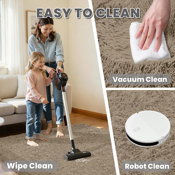 6x9 Area Rug for Living Room, Ultra Soft Fluffy Shag Rugs for Bedroom, Non-Slip - Image 4