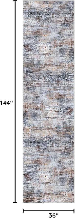 IOHOUZE Abstract Runner Rug 3x12 Ft Washable Runners - Image 2
