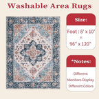 SERISSA Boho 8x10 Area Rugs, Washable Vintage Large Living Room Rug Non-Slip - Image 3