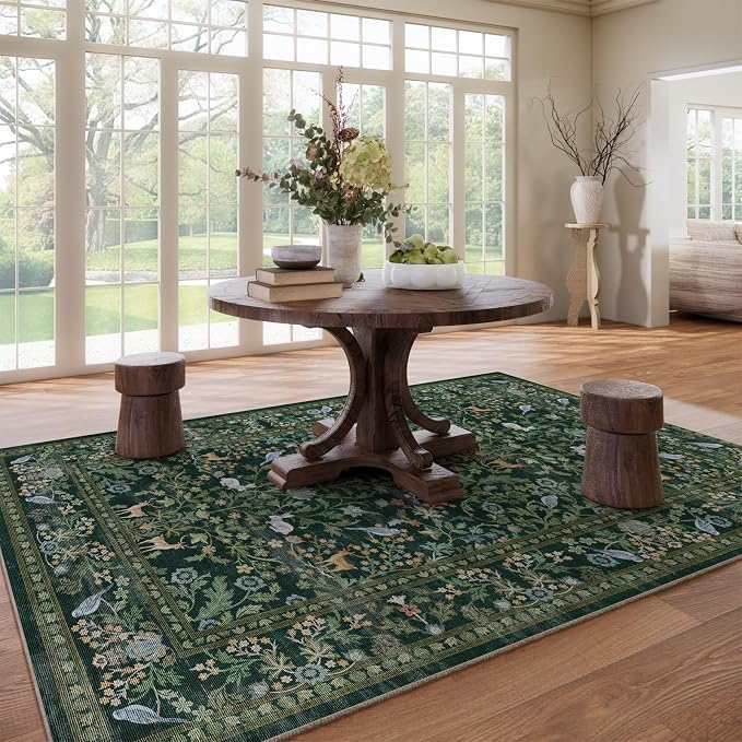 Washable Area Rugs for Living Room: 9x12 Rug Stain Resistant Non Slip Low Pile - Image 7