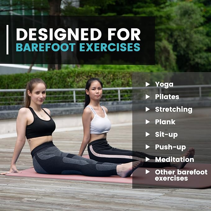 UMINEUX Large Yoga Mat for Men and Women 1/4 & 2/5 Inch Extra Thick TPE Fitness - Image 7