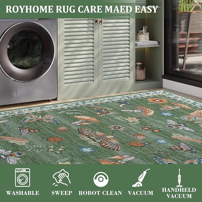 Mushroom Small Rug 2x3 Washable Door Mat Indoor Rugs - Image 4