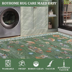 Mushroom Insect 7ft Round Rug Washable Non-Slip Soft Ultra-Thin Large Boho - Image 5
