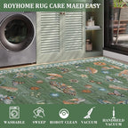 Mushroom Insect 4ft Round Rug Washable Non-Slip Soft Ultra-Thin Small Boho - Image 5