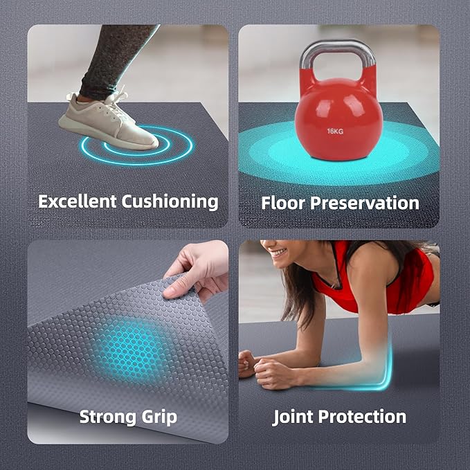 GymCope Large Exercise Mat for Home Workout, - Image 5