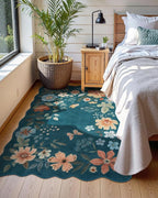 Lahome Floral Machine Washable Rug, 3x5 Rug Non Slip Soft Bedroom Rugs - Image 2