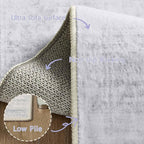 Latte&Fog Washable Area Rugs 6x9, Vintage Blue Rugs - Image 9